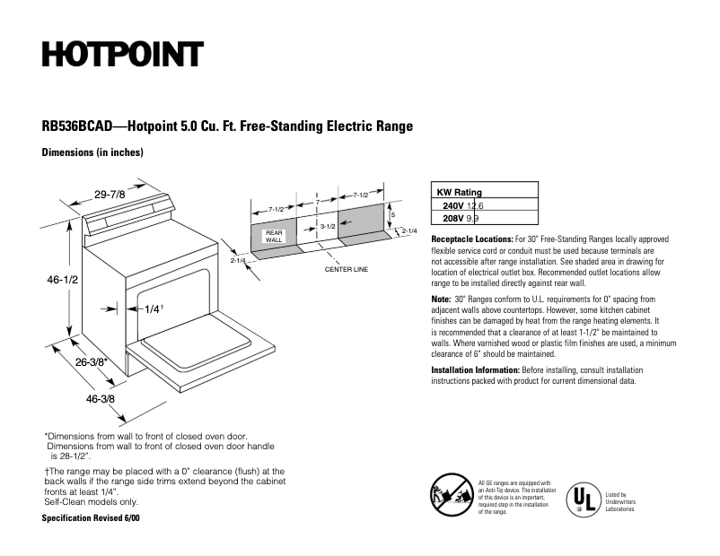 Image de la première page du manuel de l'appareil RB536BCAD