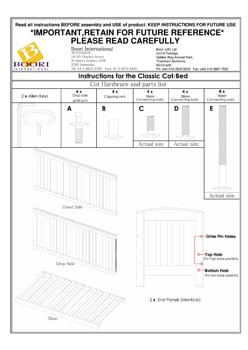 Page n°1 - Manuel utilisateur Boori Classic