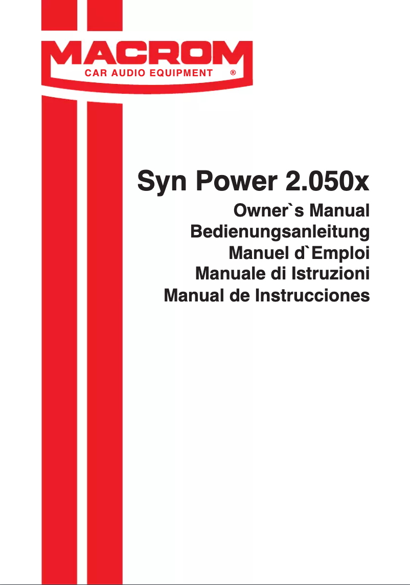 Imagen de la primera página del manual del dispositivo Syn Power 2.050x