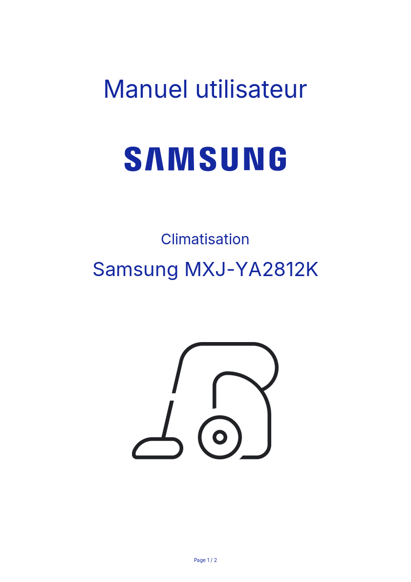 Page n°1 - Manuel utilisateur Samsung MXJ-YA2812K