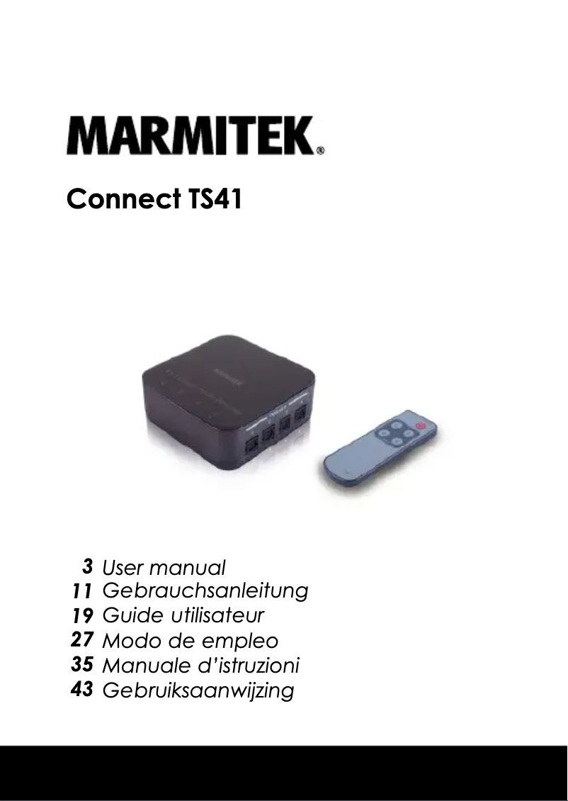 Página 1 del manual Manual de usuario Marmitek Connect TS41