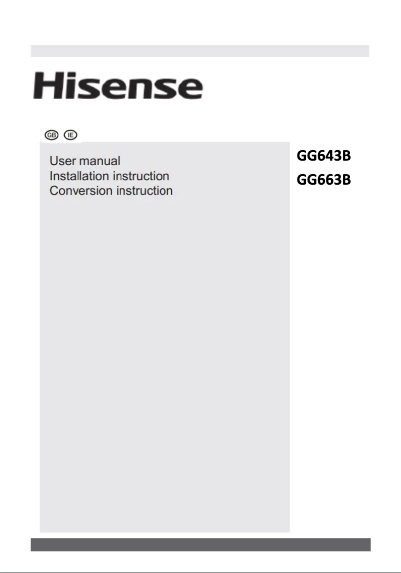 Page 1 de la notice Manuel utilisateur Hisense GG643B