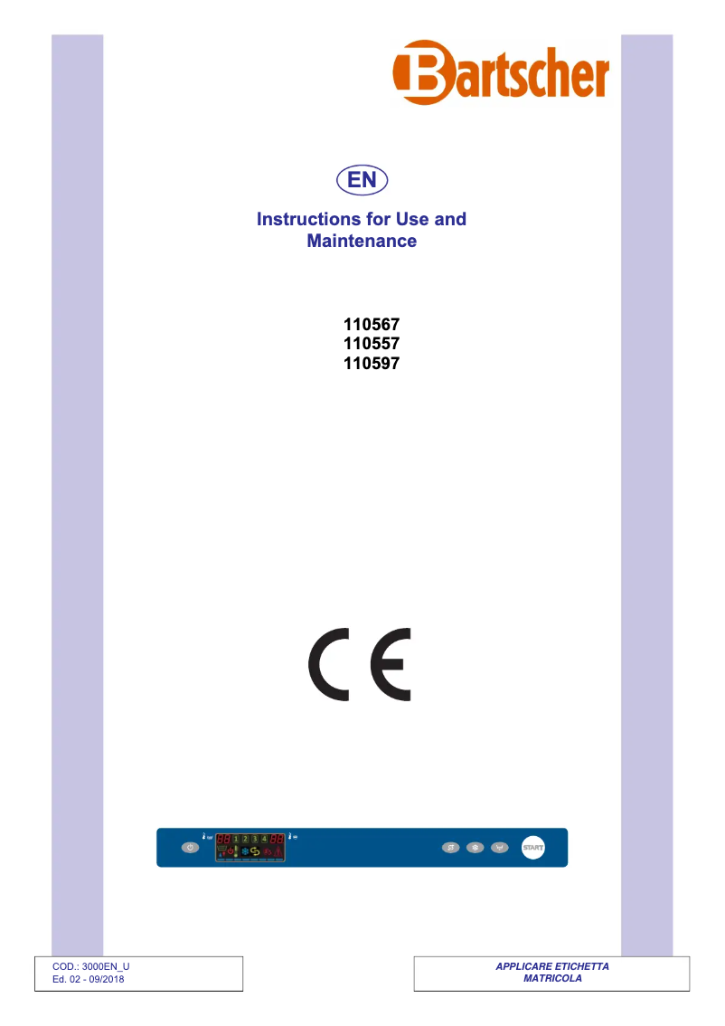Page n°1 - Manuel utilisateur Bartscher TF517 LP