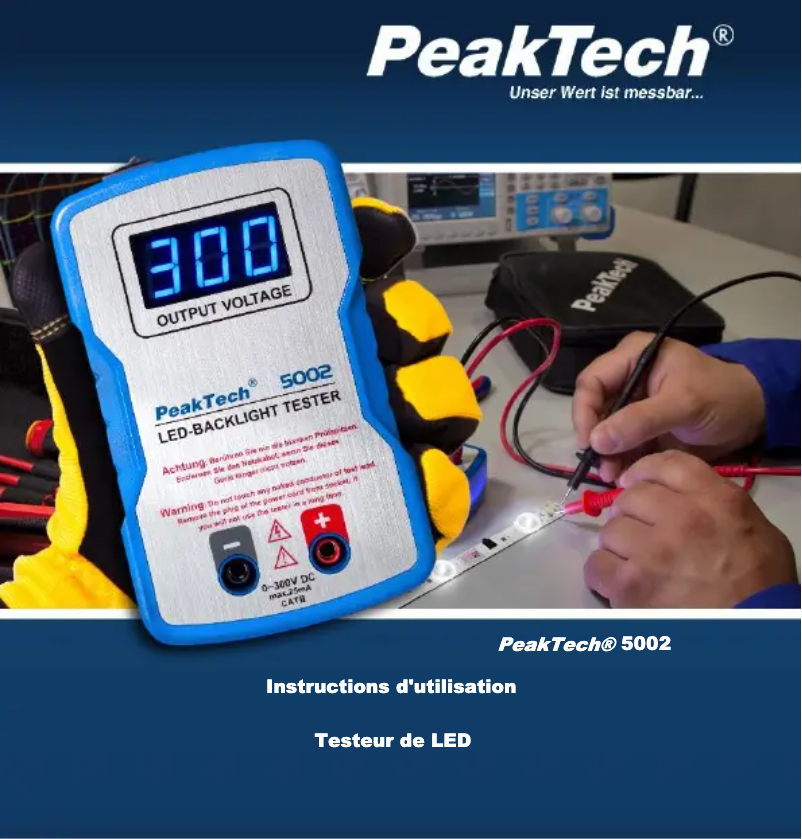 Page n°1 - Manuel utilisateur PeakTech 5002
