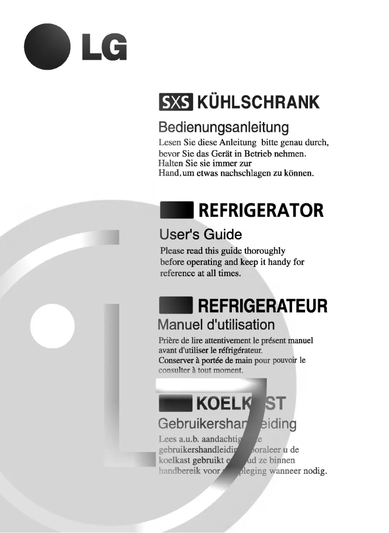 Page 1 de la notice Manuel utilisateur LG GR-L207MSHA