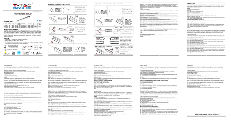 Page 1 de la notice Manuel utilisateur V-TAC VT-150048