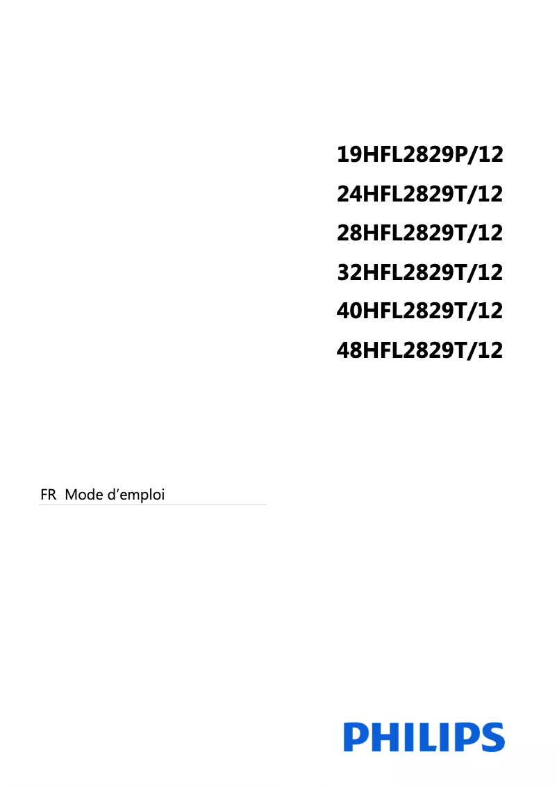 Page 1 de la notice Manuel utilisateur Philips 28HFL2829T
