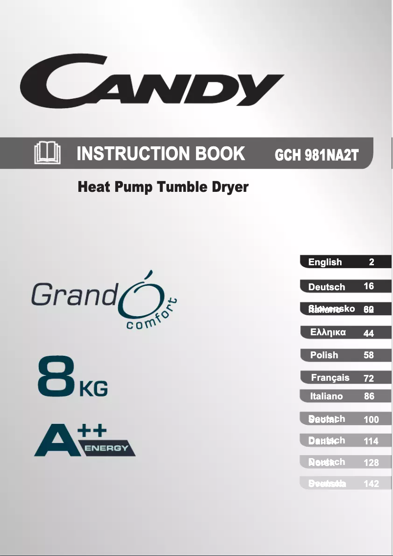 Image de la première page du manuel de l'appareil GCH 981NA2T-S