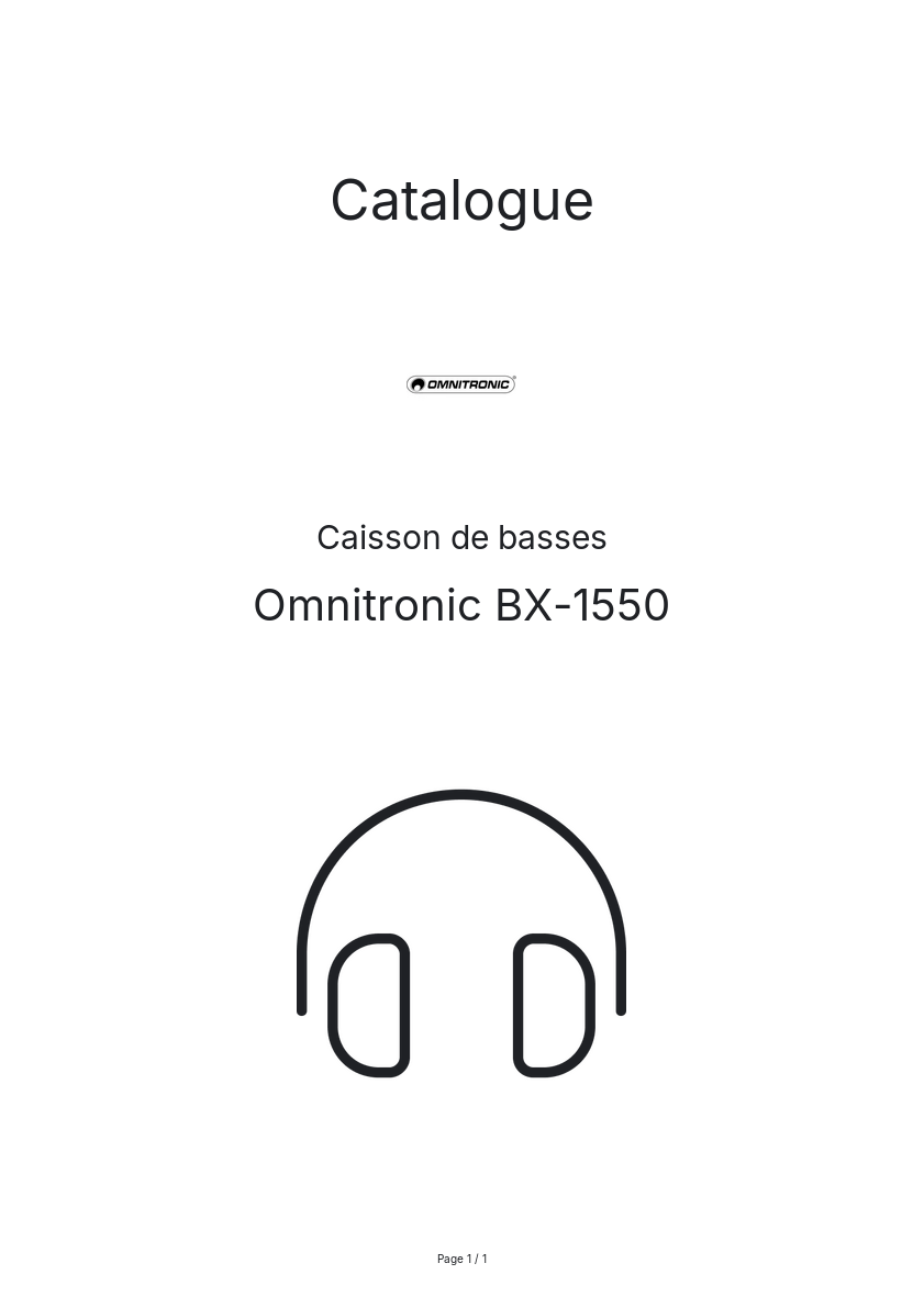 Page n°1 - Catalogue Omnitronic BX-1550