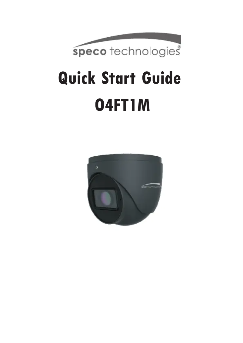 Page 1 de la notice Guide de démarrage rapide Speco Technologies O4FT1M