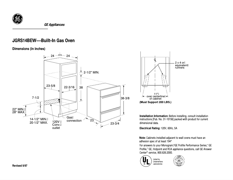 Image de la première page du manuel de l'appareil JGRS14BEWBB