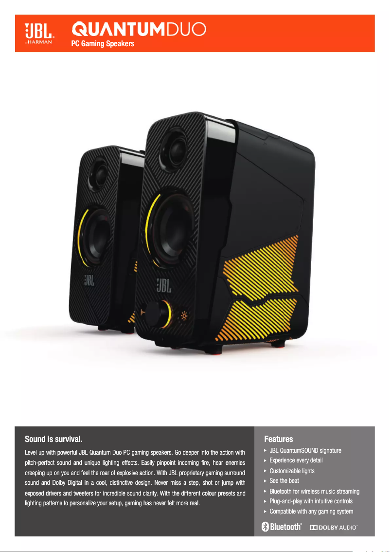 Page 1 de la notice Manuel utilisateur JBL Quantum DUO