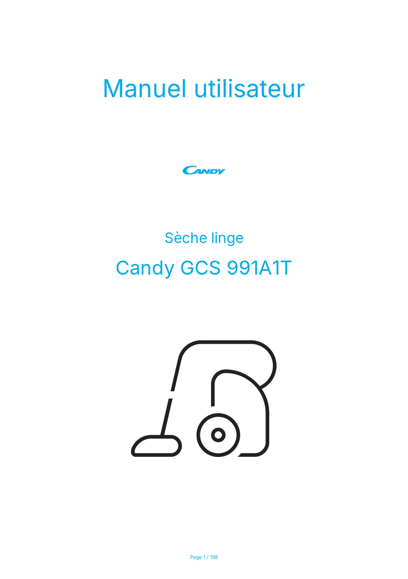 Page n°1 - Manuel utilisateur Candy GCS 991A1T