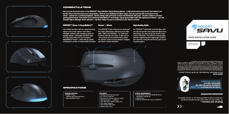 Página 1 del manual Manual de usuario Roccat Savu