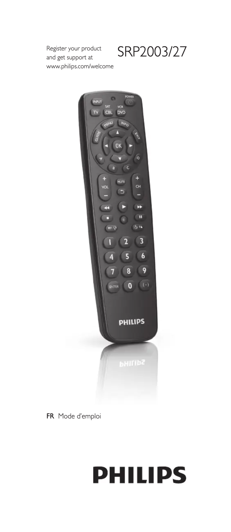 Page 1 de la notice Manuel utilisateur Philips SRP2003