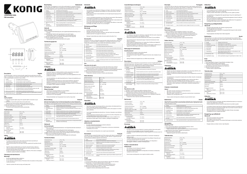 Image de la première page du manuel de l'appareil CSFMTRANS100BL
