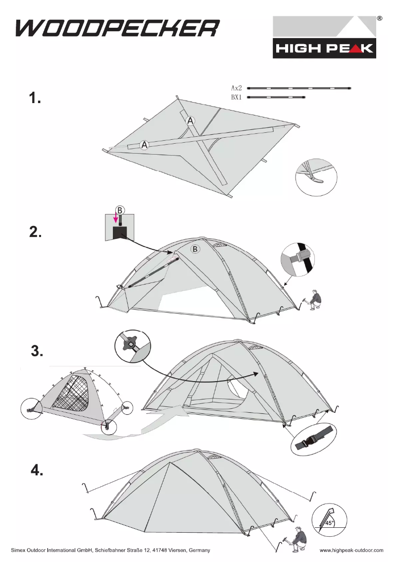 Página 1 del manual Manual de usuario High Peak Woodpecker 3