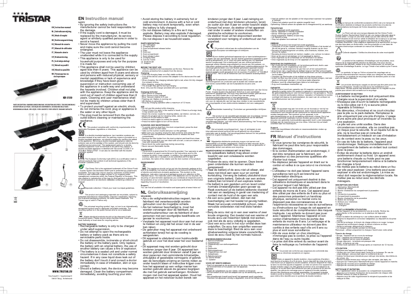 Image de la première page du manuel de l'appareil KR-3150