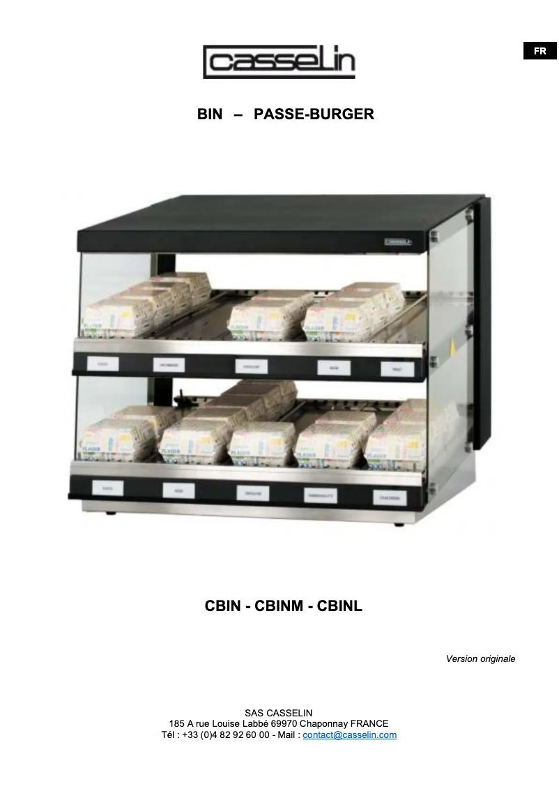 Page 1 de la notice Manuel utilisateur Casselin EFSE1004