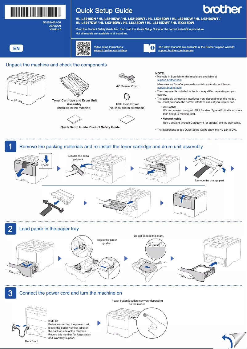Page 1 de la notice Manuel utilisateur Brother HL-L6217DW