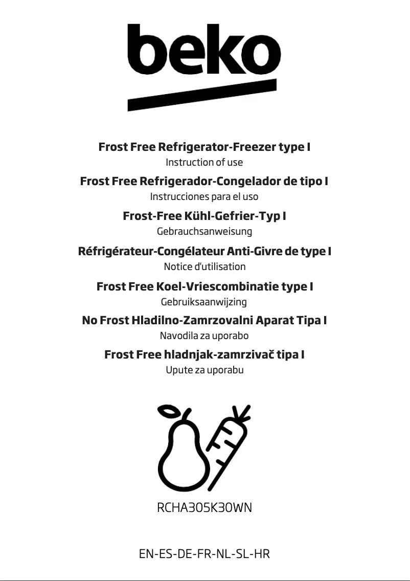 Page n°1 - Manuel utilisateur Beko RCHA305K30WN