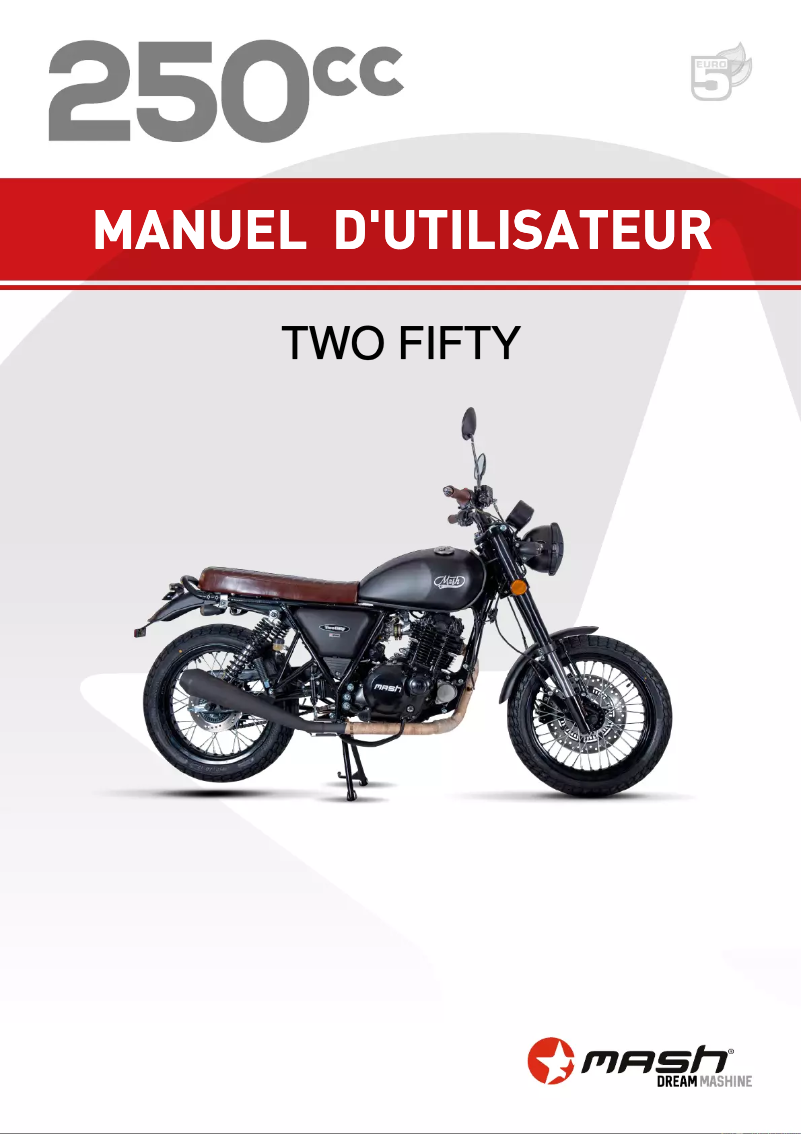 Page 1 de la notice Manuel utilisateur Mash Two Fifty 250cc (2022)