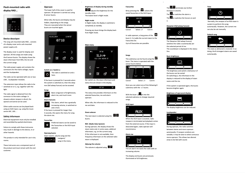 Page 1 de la notice Manuel utilisateur JUNG RADCD508