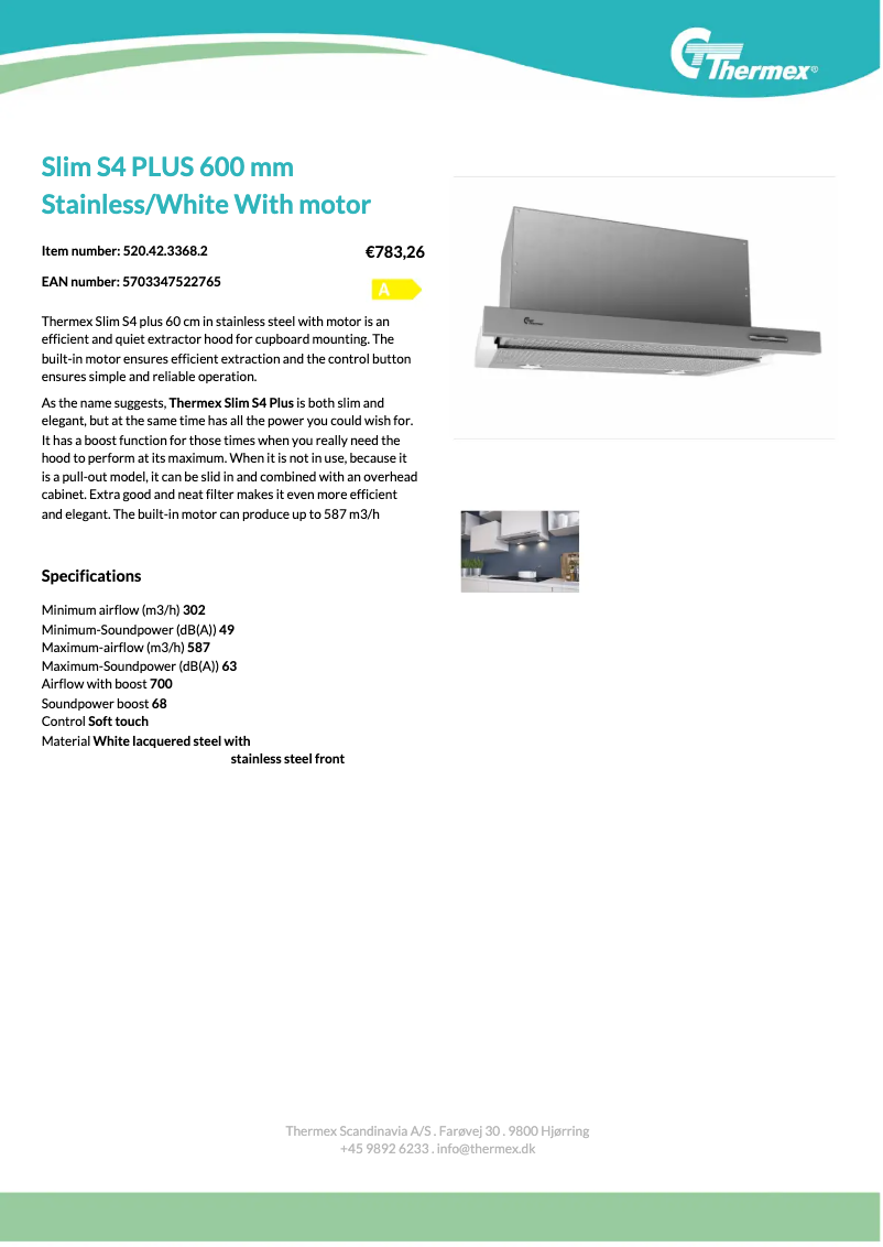 Página 1 del manual Ficha técnica Thermex SLIM S4 PLUS