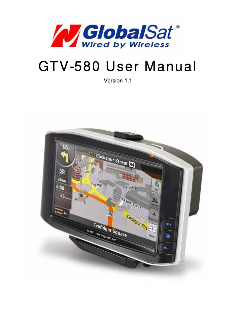 Page 1 de la notice Manuel utilisateur GlobalSat GTV-580
