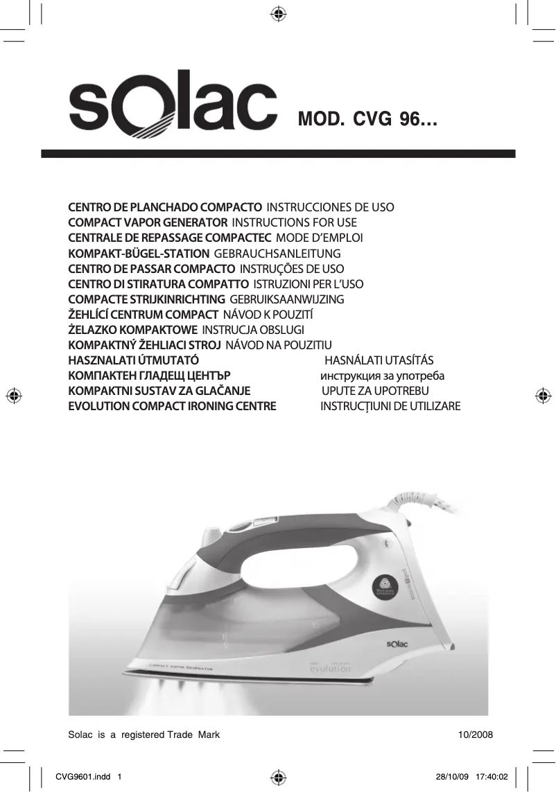 Image de la première page du manuel de l'appareil CVG9605