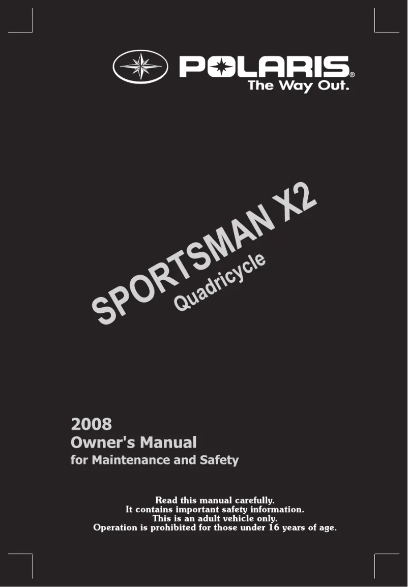 First page image of the manual for Sportsman X2 (2008)