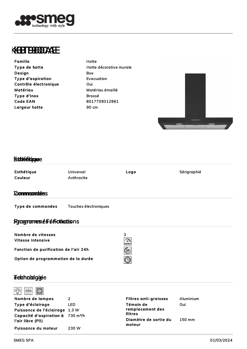 Image de la première page du manuel de l'appareil KBT900AE