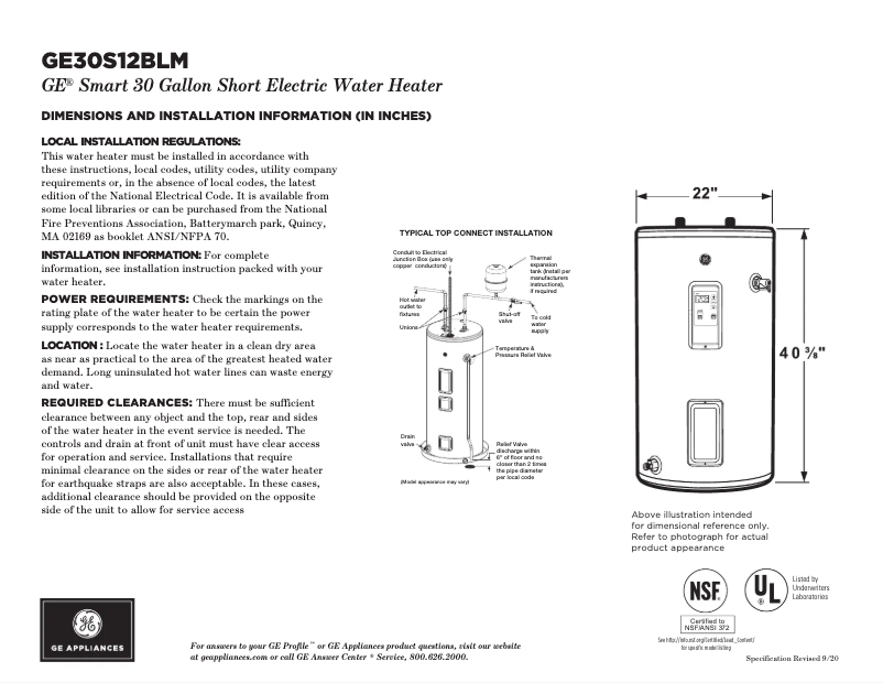 Imagen de la primera página del manual del dispositivo GE30S12BLM