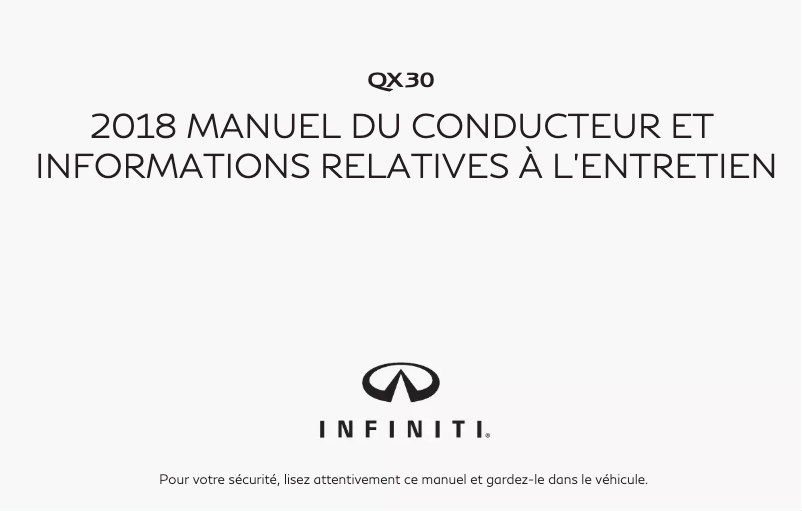 Page n°1 - Manuel utilisateur Infiniti QX30 (2018)
