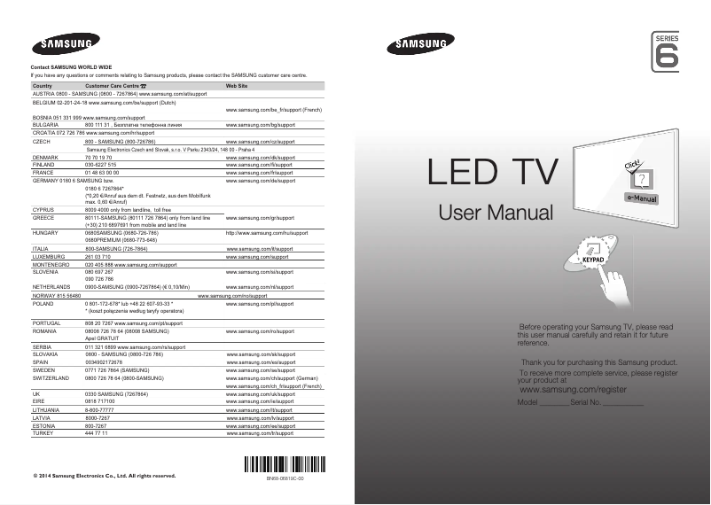 Page n°1 - Guide de démarrage rapide Samsung UE40H6650SL