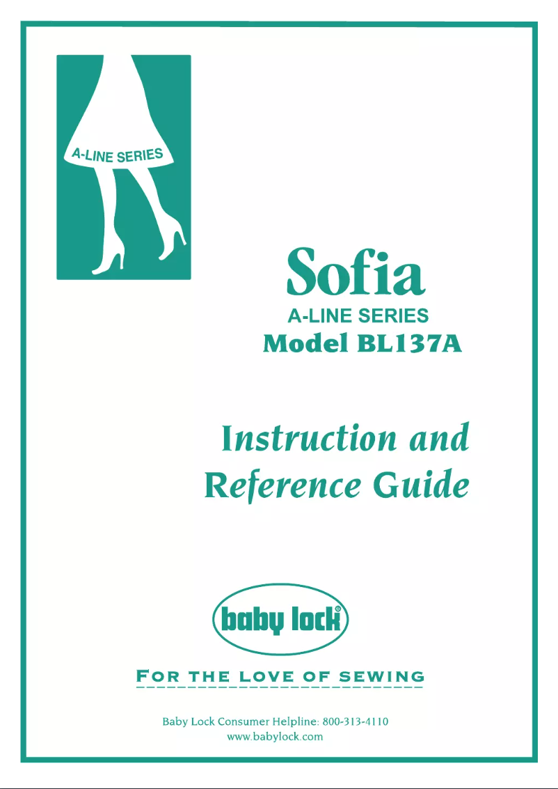 Page n°1 - Manuel utilisateur Baby Lock Sofia BL137A