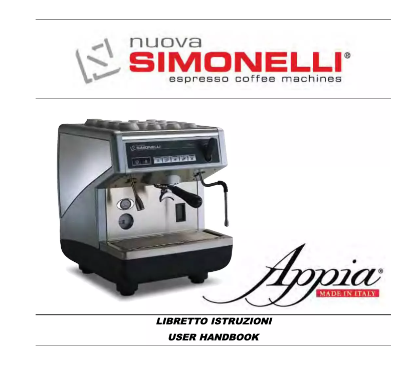 Page 1 de la notice Manuel utilisateur Nuova Simonelli Appia 1 Group S