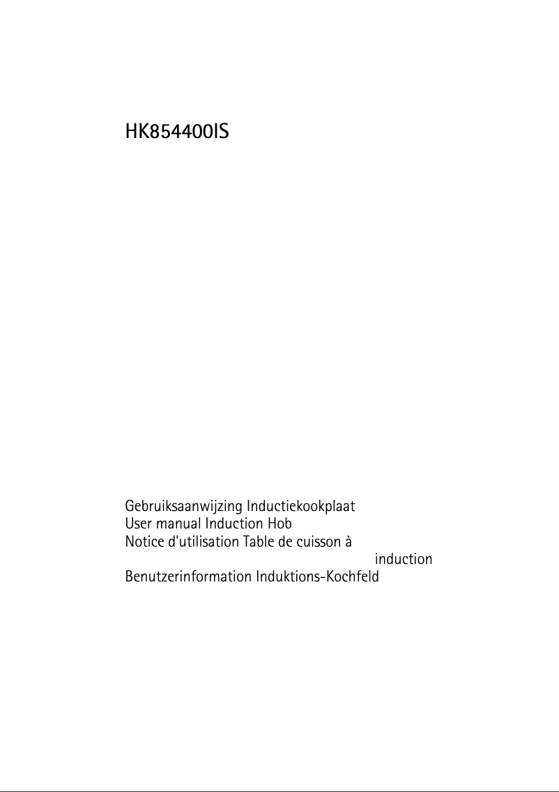 Page 1 of the manual User Manual AEG HK854400IS