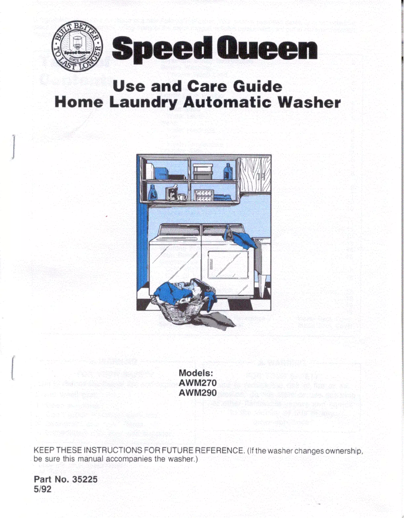 Image de la première page du manuel de l'appareil AWM290W