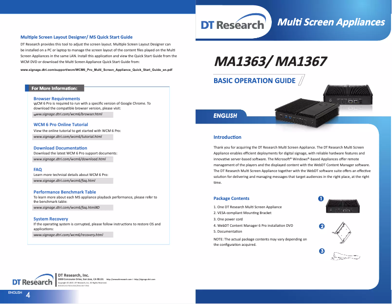 Page 1 de la notice Manuel utilisateur DT Research MA1363