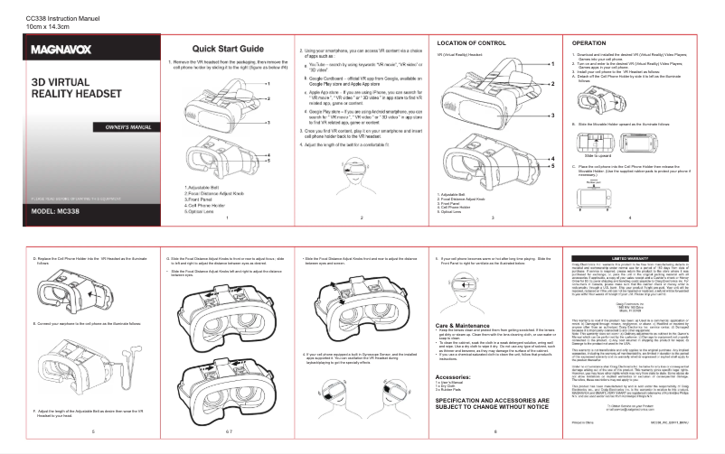 Page n°1 - Manuel utilisateur Magnavox MC338