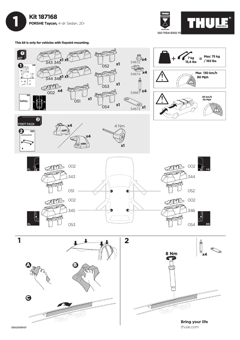 Página 1 del manual Manual de usuario Thule Kit 187168
