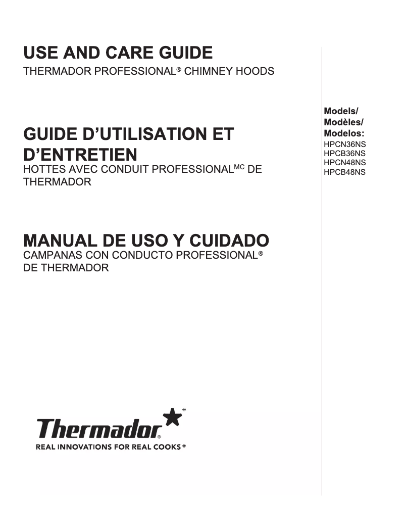 Página 1 del manual Manual de usuario Thermador HPCB48NS