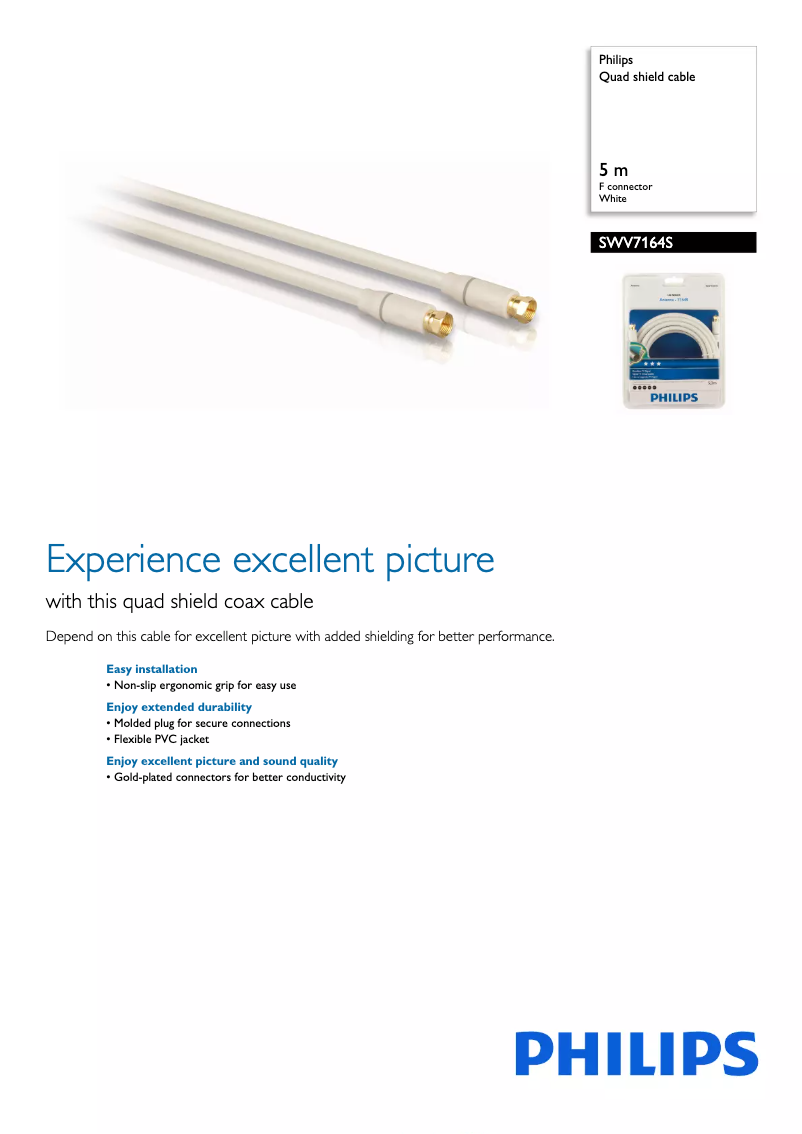 Page 1 de la notice Brochure Philips SWV7164S