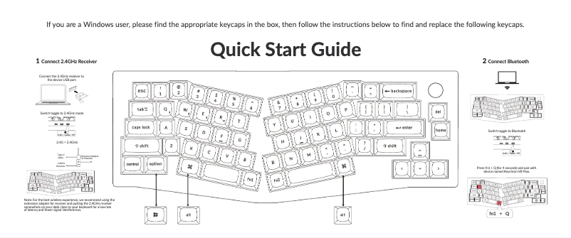 Page 1 de la notice Guide de démarrage rapide Keychron V8 Max