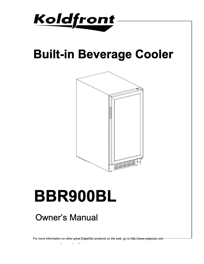 Page n°1 - Manuel utilisateur Koldfront BBR900BL
