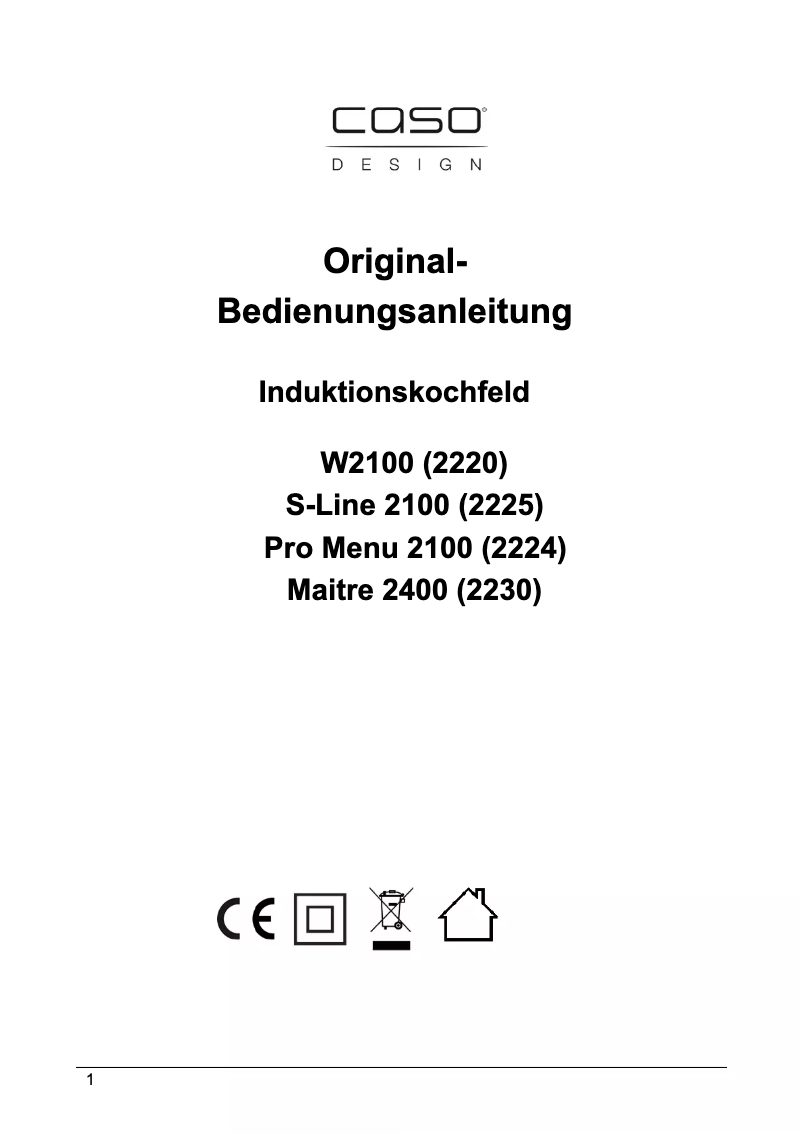 Page 1 de la notice Manuel utilisateur Caso Maitre 2400