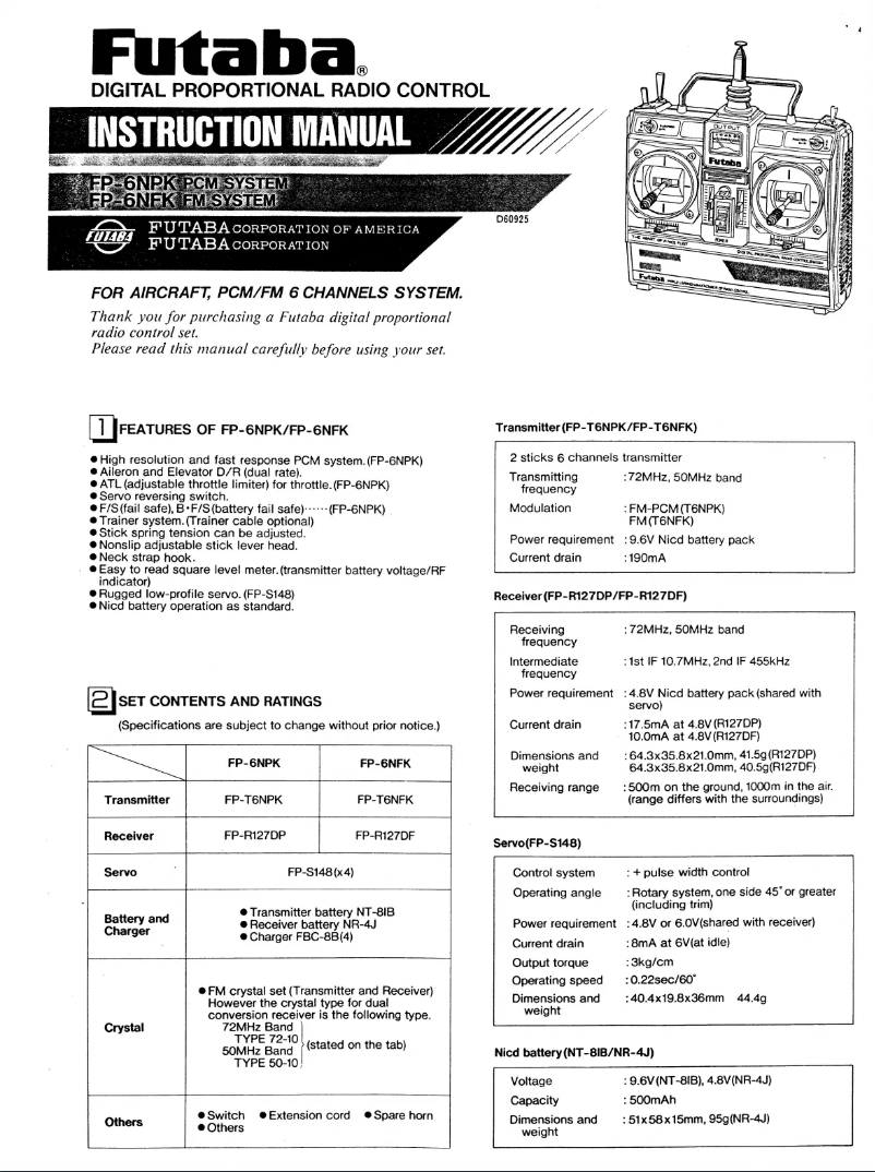 Image de la première page du manuel de l'appareil FP6NFK