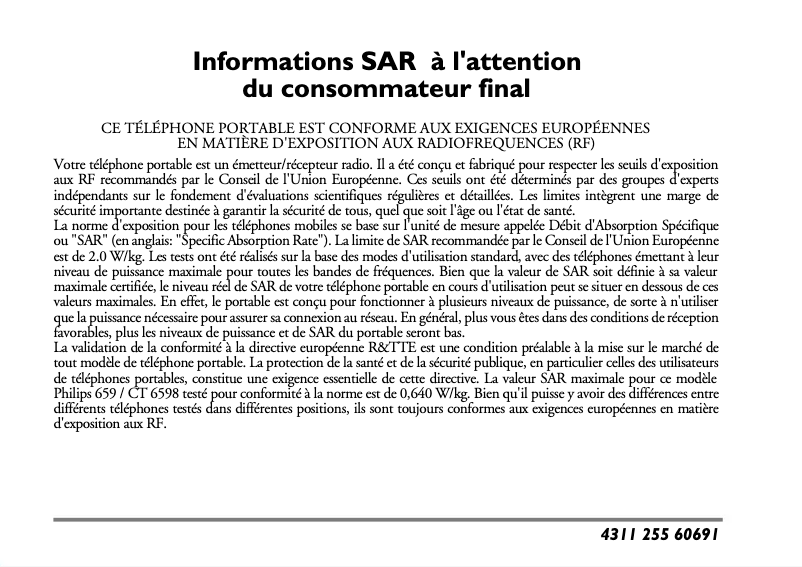 Página 1 del manual Ficha técnica Philips CT6598