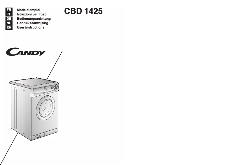 Page n°1 - Manuel utilisateur Candy LB CBD1425SY